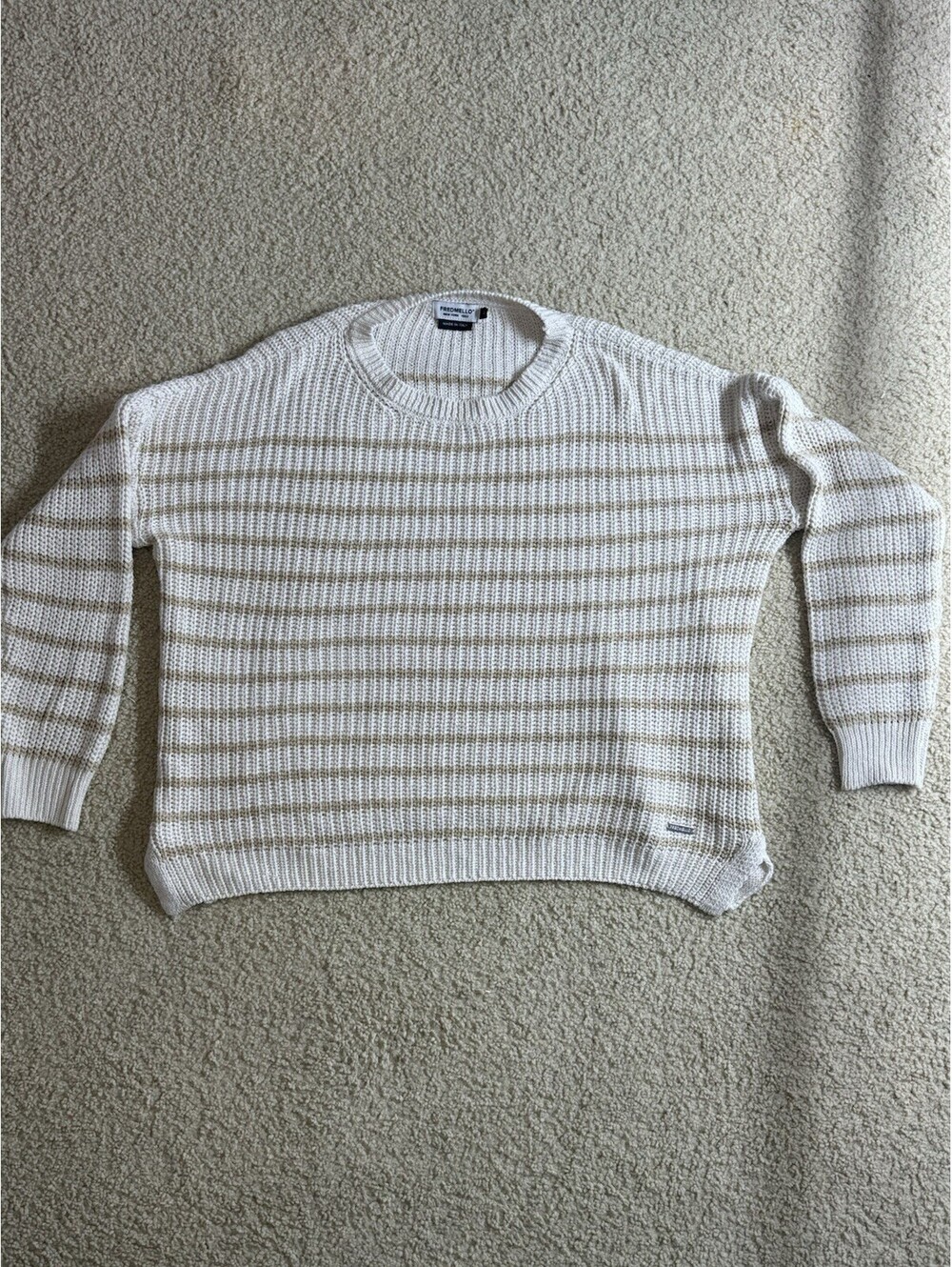 Fred Mello New York 1962 Mens L Striped Knit Sweater Made in Italy